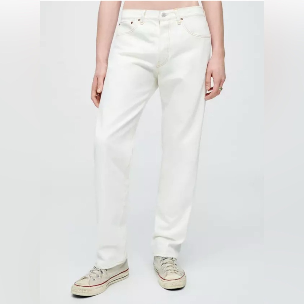 RE/DONE 50s Straight Jeans in Faded White, Size 38 New w/Tag $295
